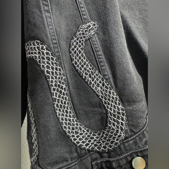 EUC Amiri Crystal Snake Denim Jacket - Picture 13 of 14
